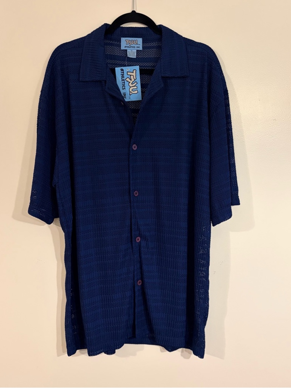 Men's Navy Short-Sleeve Button Shirt